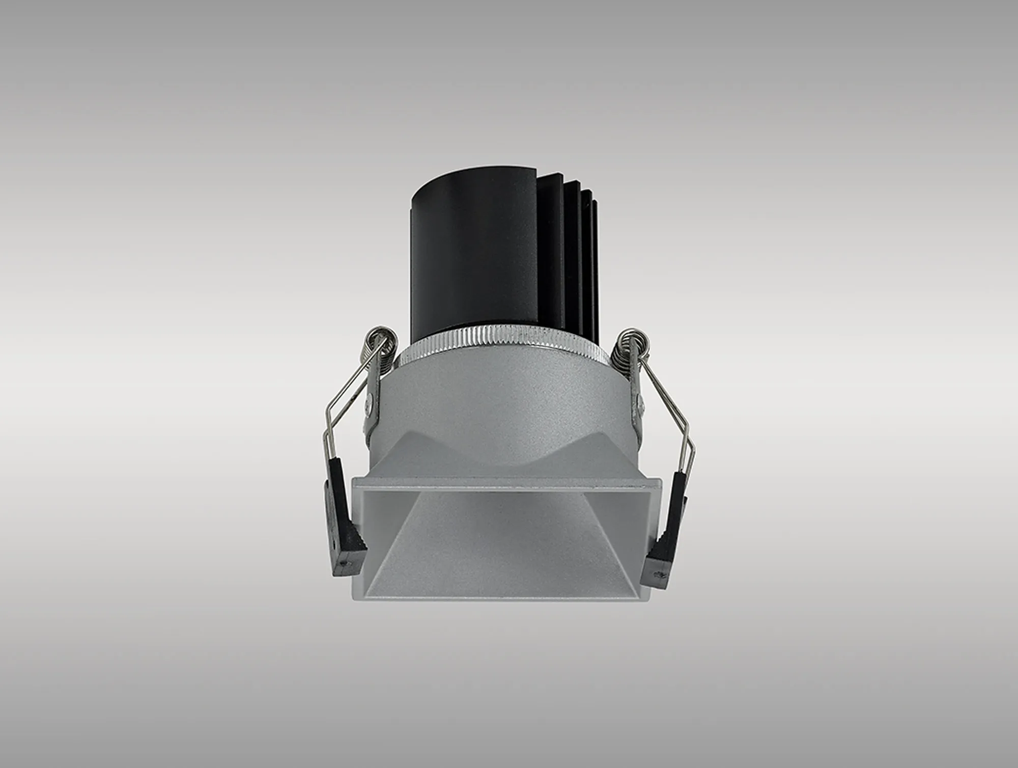 Biox 9 Tridonic Powered 9W 4000K 890lm 24° CRI>90 LED Engine Silver Square Fixed Recessed Spotlight, IP20 DM201935  Dlux Biox 9